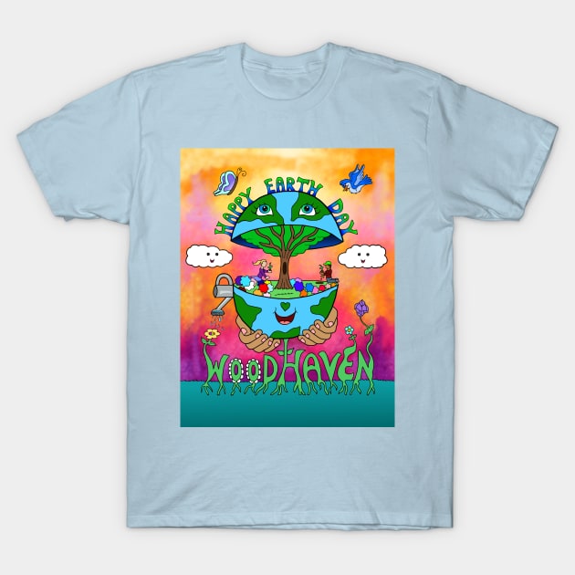 Happy Earth Day Woodhaven T-Shirt by Art by Deborah Camp